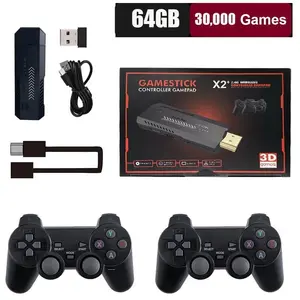 X2 Wireless Retro Game Stick, Plug-And-Play Gaming Console with Dual 2.4g Controllers, Extensive Classic Games Library, Perfect Gift