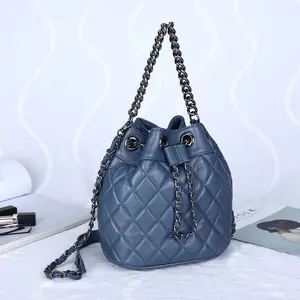 Genuine Leather Crossbody Sheepskin Bucket Bag