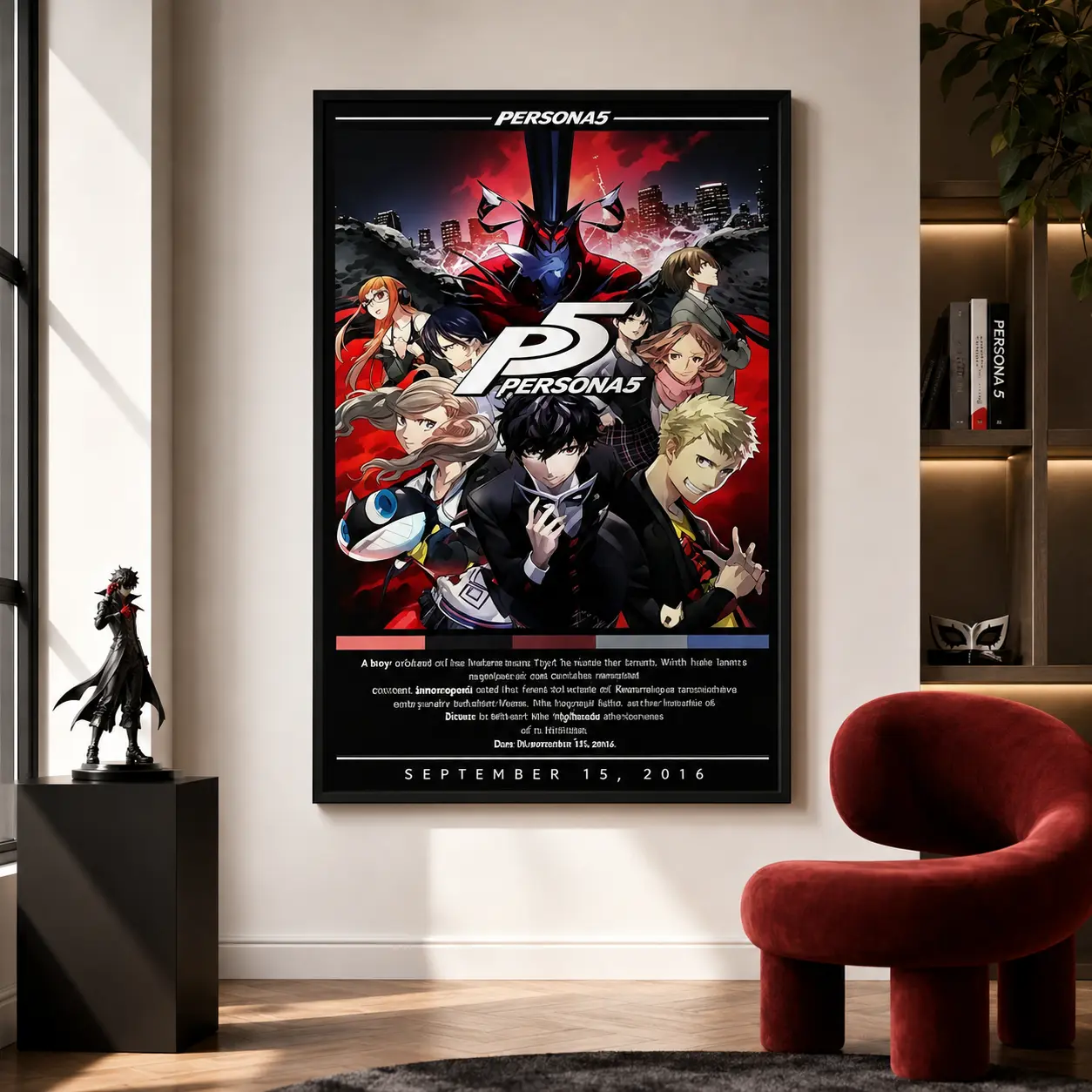 Persona 5 Anime Game Poster - Phantom Thieves Character Art, Vintage Gaming Print, Chic Unframed Home Decor for Game Room, Bedroom