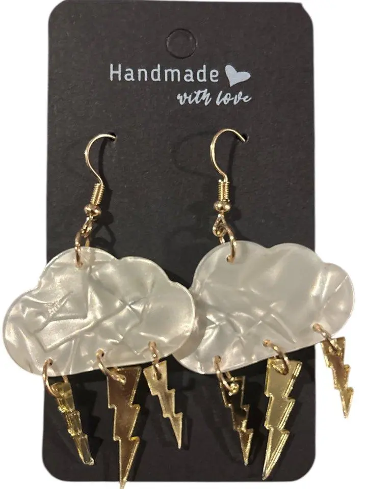 Lightning Raincloud Dangle Earrings
