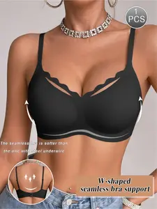 Women's Minimalist Comfortable Seamles Jelly Gel Wirefree Bra With Non-Deachable Padded Bra