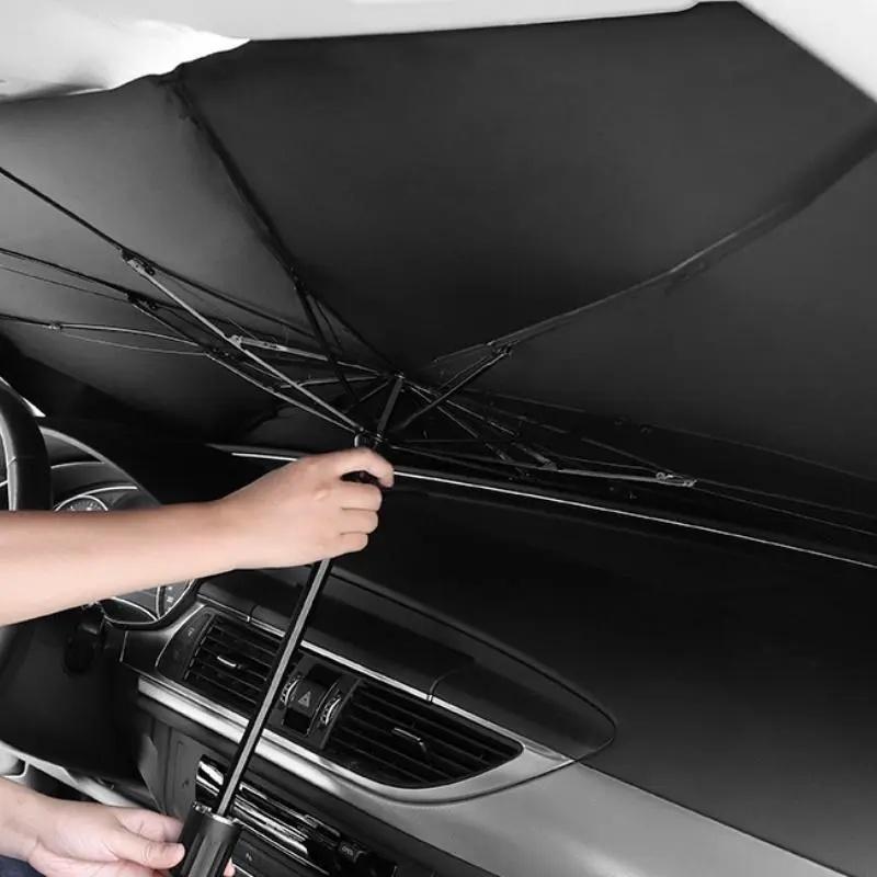 Collapsible Windshield Sunshade - Portable Foldable Front Windshield UV Blocker, Heat Insulation, Easy Setup, Adaptable to Most Cars, Auto Exterior Accessory for Summer,car accessories