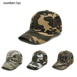 Camouflage Outdoor Adventure Sports Hat Unisex Baseball Cap Sun Protection Fishing Hat, Versatile Camo Design for Men & Women