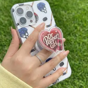 Girl Who Loves Dr Pepper Phone Grip, Retro Dr Pepper Magnetic Phone Grip, Soda Lover Tee, Funny Beverage Phone Grip Gift for Women
