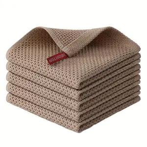 5-Pack 30cm x 30cm Dishcloths. 100% Cotton Waffle Weave Cleaning Cloths, Suitable for Household Kitchen Use, Reusable Cleaning Cloth Set