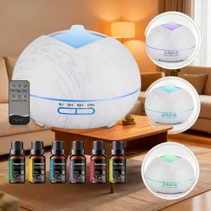 Smart Ambiance Aroma Diffuser: 550ml Humidifier with Remote & 7 Soothing LED Colors for Customizable Home Wellness