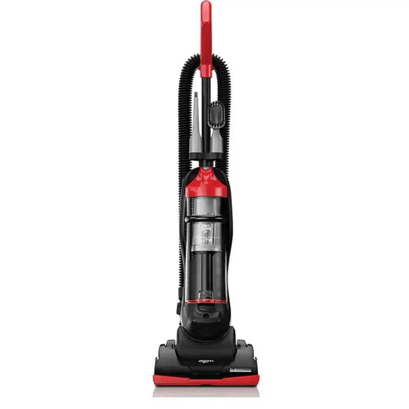 V Brand Red and Black Vacuum Cleaner with Ergonomic Handle and Transparent Dustbin for Efficient Cleaning