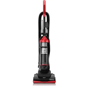 V Brand Red and Black Vacuum Cleaner with Ergonomic Handle and Transparent Dustbin for Efficient Cleaning