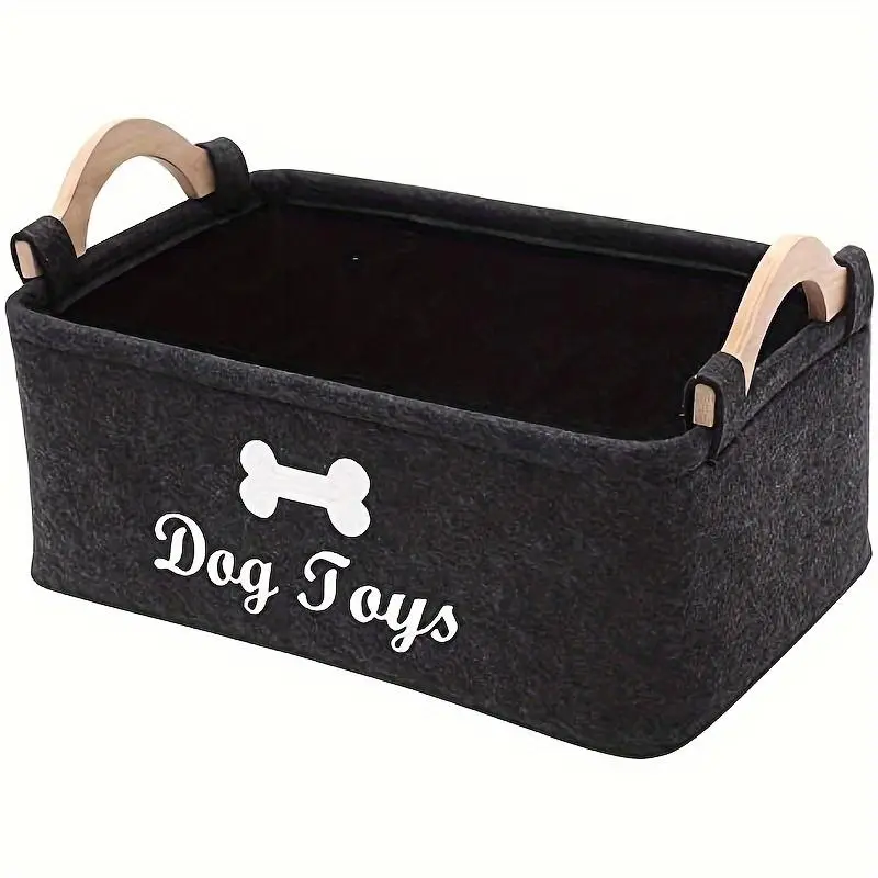 Foldable Pet Toy Storage Box, Collapsible Pet Toy Basket with Handle, Multifunctional Pet Storage Box for Dog & Cat Accessories