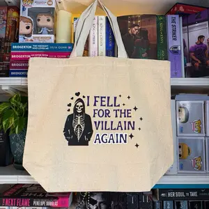 I Fell For The Villain Again Tote Bag - Ideal for Book Lovers & Fans of Bridgerton