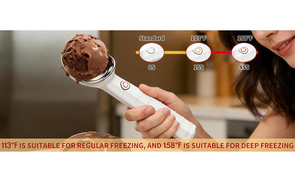 mother's day Heated Ice Cream Scoop Electric Scooper for Hard Ice Cream and Desserts Handheld Heating Up to 158°F Rechargeable Easy to Clean Ideal Summer Gift Kitchen Gadgets Utensils Kitchenware Stainless Steel USB Charging IP67 Waterproof