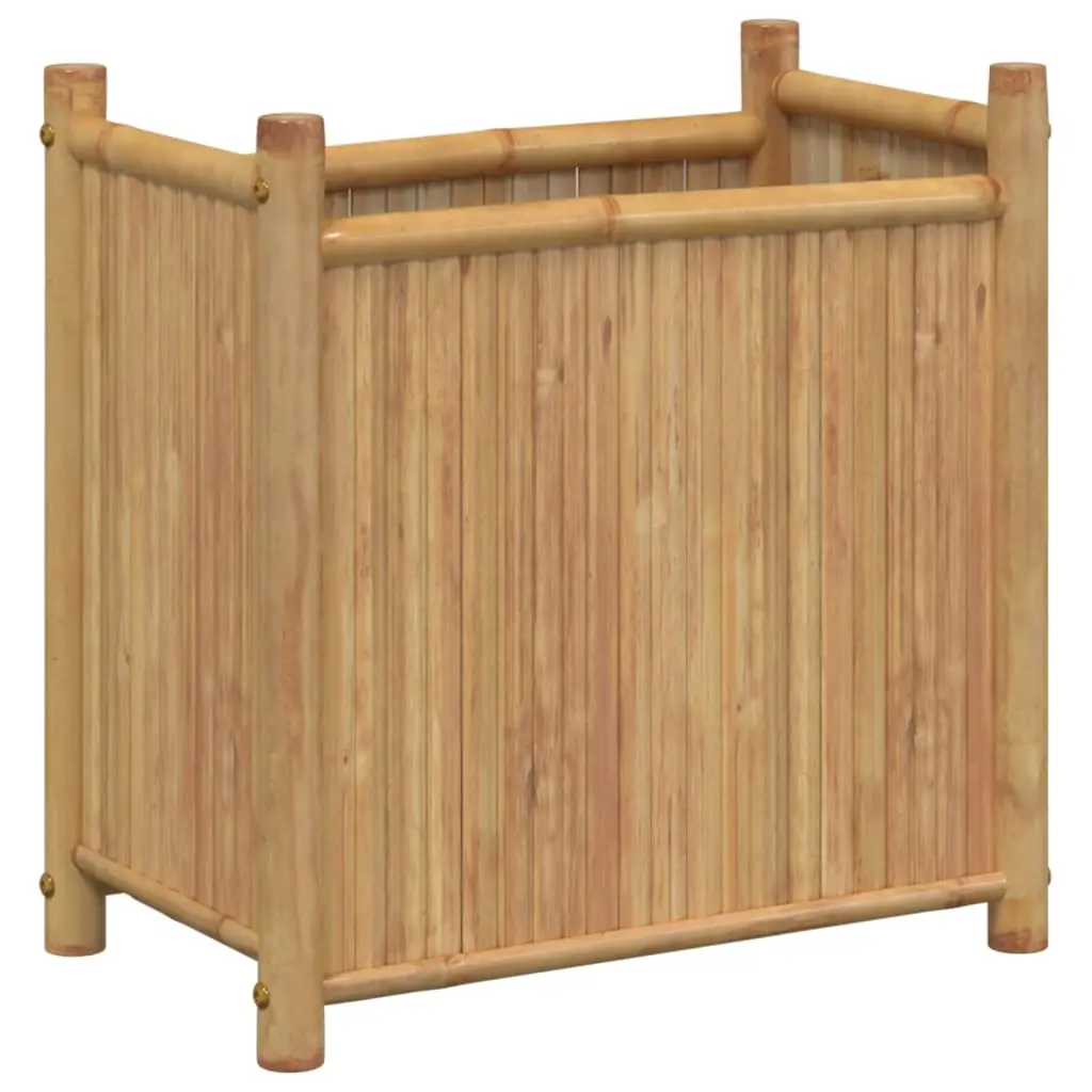 vidaXL Planter, Raised Garden Bed, Patio Flower Pot, Outdoor Plant Stand, Flower Box for Balcony Vegetable Flower Herb, Plant Tray, Bamboo 366462