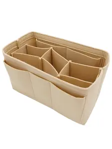 Solid Color Felt Bag Insert, Multi-grid Travel Bag Organizer, Bag Storage Bag for Women & Men