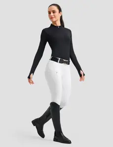 Women Full Seat Breeches Faux Back Pockets Gym Athletic Clothes Gym Clothes Workout