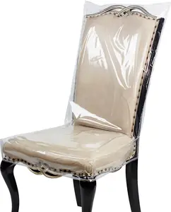 Plastic Dining Chair Covers  Clear PVC Seat Protector for Dining Room Chair with Backrest  Chair Slipcovers for Home Party Hotel Wedding Ceremony Fit 21W*18.5D inch (4)