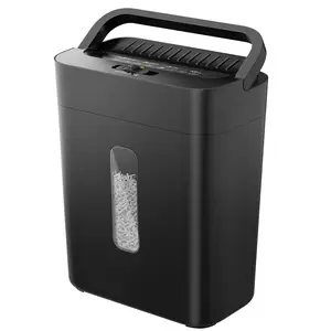 VUSIGN Paper Shredder for Home Use, 4.7 Gal Wastebasket, 6 Sheet Crosscut Paper Credit Cards, Staples, and Clips Shredder for Home Office Use, Portable Handle Design