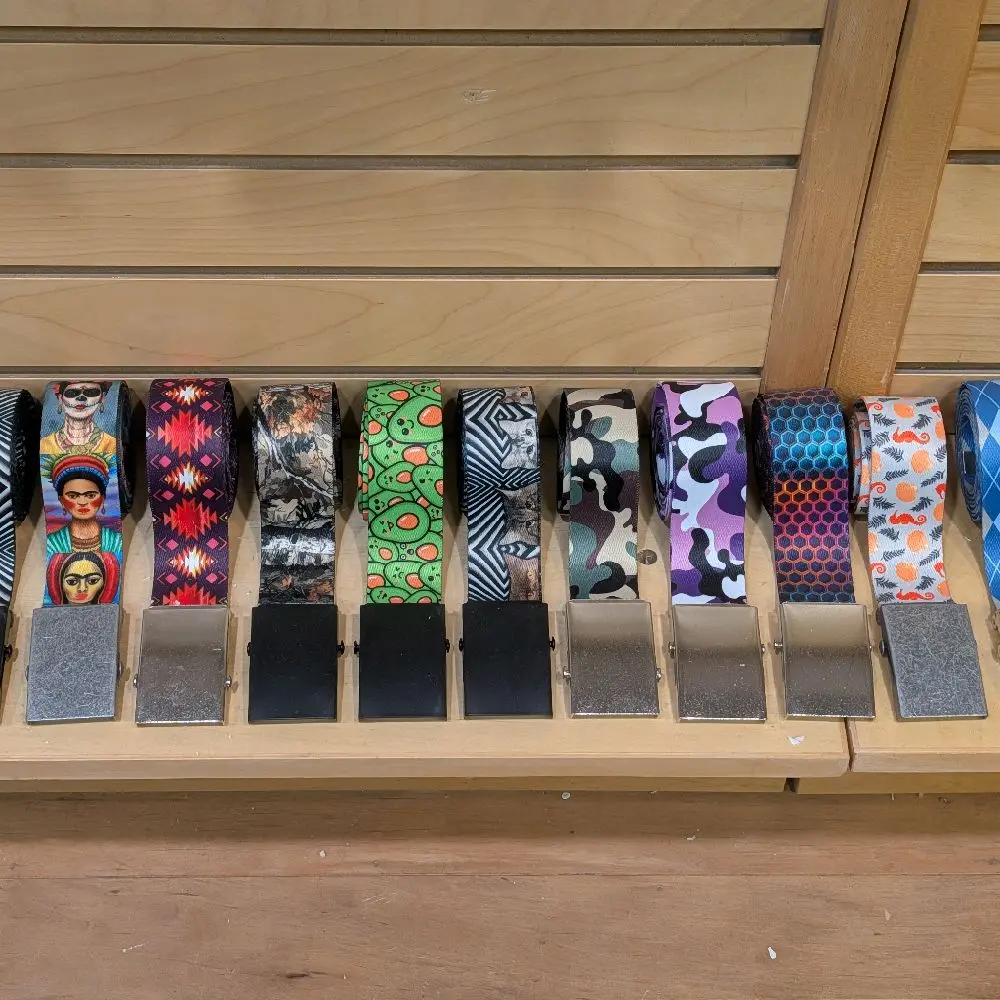 Live only. Belt in your size. You choose design.