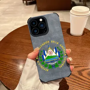 Republica De El Salvador Coat Of Arms Case Ultra Soft Suede Matte Shell For iPhone Samsung Galaxy 17Pro Max Air 16 15Plus 14 13 12 11 XR XS S25 S24 S23 S22 cases Salvadoran Pride Identity Gift Coque For Men.NN162