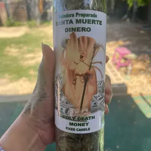 Santa Muerte Dinero Fixed Candle – Money Drawing & Financial Breakthrough Work