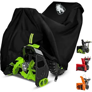 Snow Blower Cover, Fit  Electric Two Stage Snowblowers, 600D Heavy Duty Universal Snow Thrower Cover , Windproof, Sunproof with Air Vent and Buckle Strap, Black
