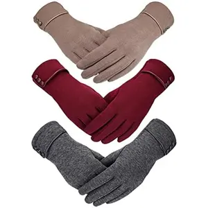 3 Pair Womens Gloves Winter Touchscreen Texting Phone Windproof Gloves Warm Fleece Lined Cold Weather