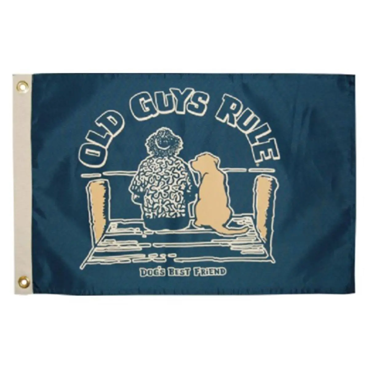 212 MAIN Nylon Flag Banner - "Old Guys Rule - Dogs Best Friend" Design, 12" x 18", Home & Party Festive Backdrop with Brass Grommets, Home & Festive Party Supplies