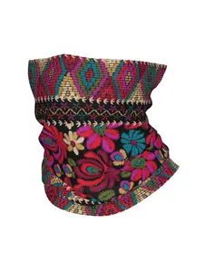Floral Pattern Thin Bandana Neck Gaiter Wrap Scarf Headband Neck Cover, Neckwear Accessory, Versatile Neckwear, Fashion Headband, Trendy Scarf, Breathable Material, Soft Texture, Unisex Accessory, Multipurpose Scarf, Casual Wearers, Travel Accessory