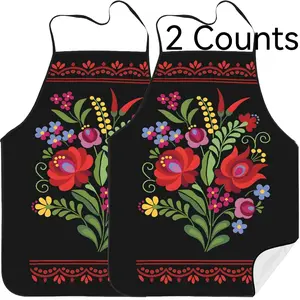 Floral Pattern Apron Set,2 Pcs Polyester Kitchen Apron for Cooking,Valentine's Day Gift,  Apron for Women,Mother's Day Gift,Nails Design Tool,Nail Tech,Nails Art,Nails First,Kitchen Accessory