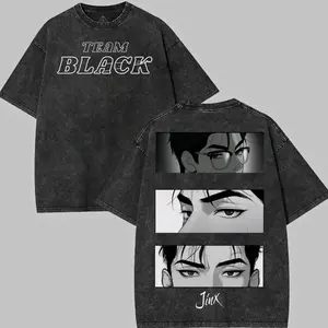 Jinx Manhwa Vintage Washed Graphic Tee Unisex Heavyweight Soft Cotton T-Shirt, BL Korean Steetwear Tshirt, BL Clothing Boys love Anime Manhwa 0W9 6M1