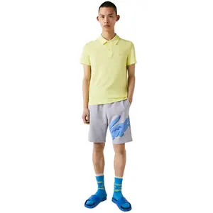 Lacoste Grey/Light Blue Oversized Croco Print Organic Cttn Fleece Shorts