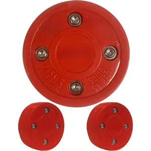 ‌Durable Off-Ice Hockey Pucks – 2-Pack for Training & Street Hockey (Red)‌