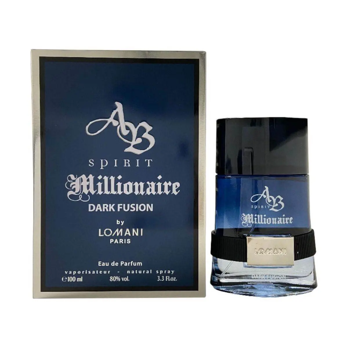 Lomani Ab Spirit Millionaire Dark Fusion Men's EDP, a High Quality Fruity Fragrance with Delightful Scents of Jasmine and a Cardamom Hint, 3.3 fl oz, Refined Scents, Perfumes Edp, High Quality Fragrance, Floral