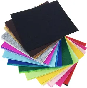 42pcs Felt Fabric Sheet 4"x4" Assorted Color DIY Craft Squares Nonwoven 1mm Thick