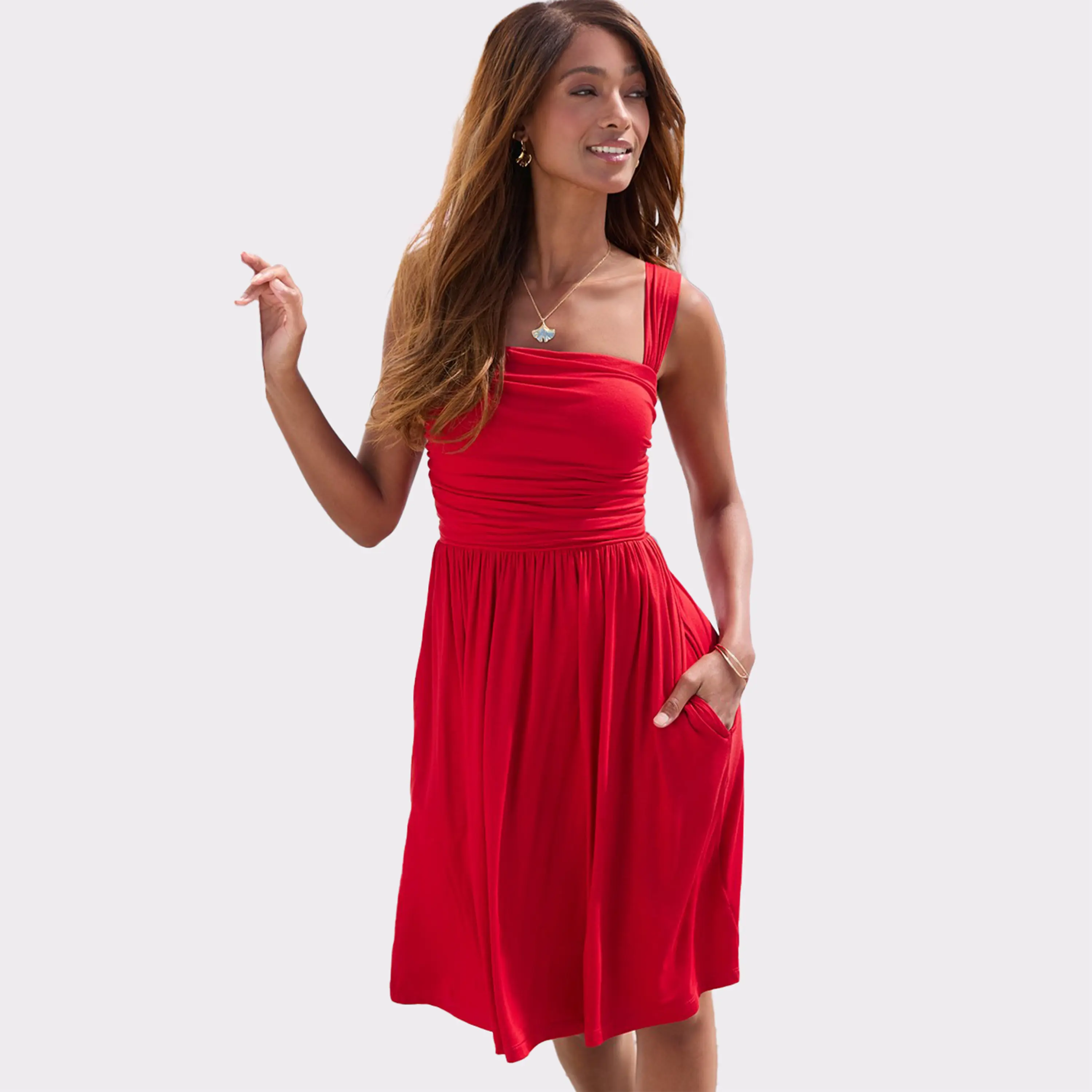 Women's Sleeveless Built In Bra Dress