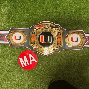 Miami Hurricanes WWE Legacy Title Belt replica 4mm with belt bag  with leather belts bag
