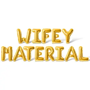 Letter Balloons - WIFEY MATERIAL 16" Inch Alphabet Letters Foil Mylar Balloon Bachelorette Party Banner