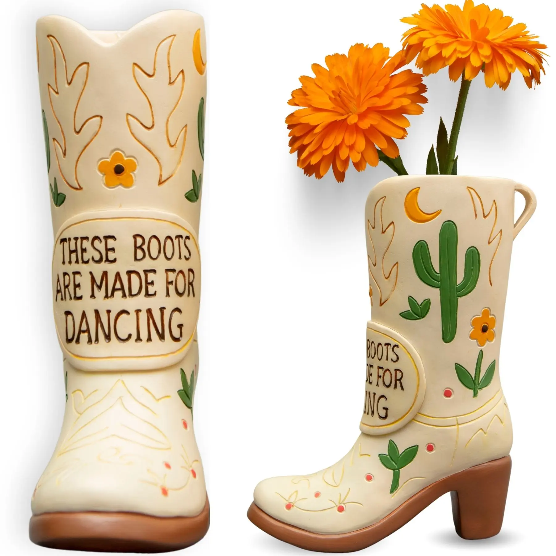 Boxer Gifts Cowboy Boot Flower Vase – Cowgirl Decor, Country Girl Gift, Western Centerpiece for Tables