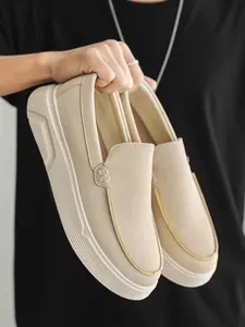 Men's Thick-Sole Loafers, Slip-On Casual Dress Shoes, Comfortable Soft Sole Platform Loafers, Lightweight Height Increasing Business Shoes for Daily Work & Walking Footwear