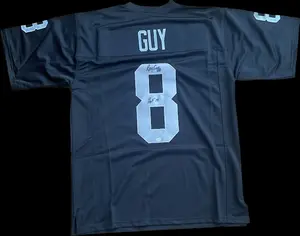 Ray Guy Auto Custom Jersey Raiders Leaf COA Hall of Fame