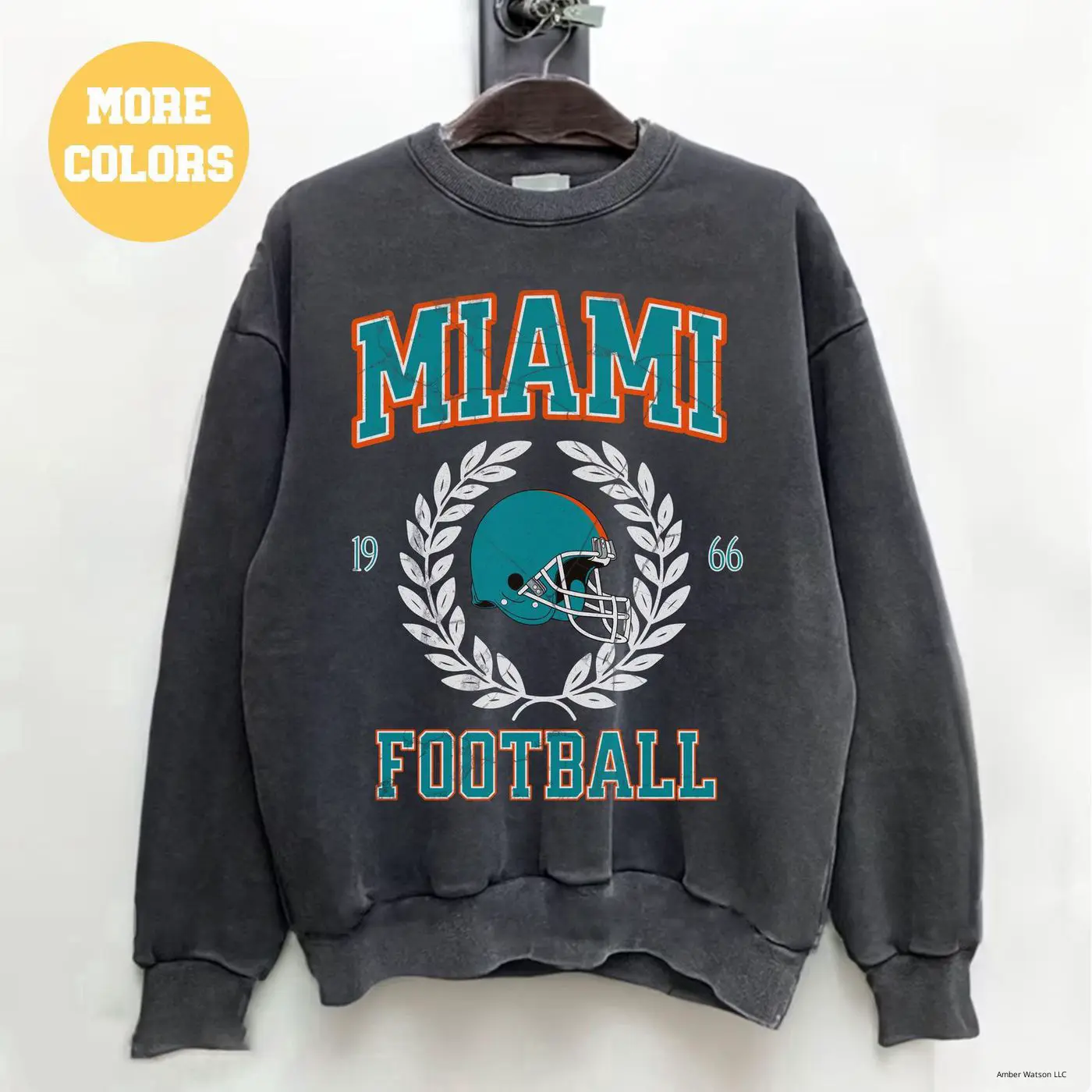 Comfort Colors Miami Football Sweatshirt, Vintage Miami Football Crewneck, Retro Miami Shirt, Miami Florida Football Gift,Dolphin Sweatshirt