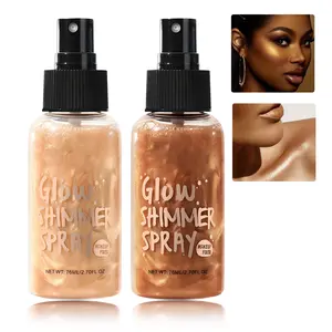 QIUFSSE 2 Pcs Body Glow Spray | Multi-Purpose Sparkling Mist for Hair, Face, Lips & Body | Ultra-Fine Silver Glitter for an Intense, Even Glow