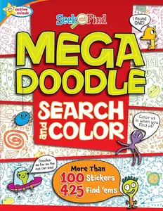 Active Minds - Mega Doodle Search and Color Seek and Find Activity Book - Over 425 Find 'Ems and 100 Stickers Included!
