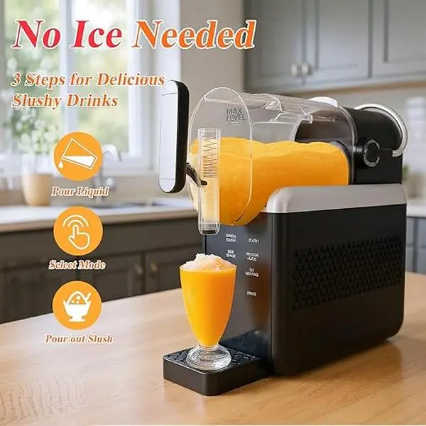 OJOYME 240W Ice-Free Multi-Function Smoothie Maker - 6-in-1 Push-Button Auto Clean Frozen Beverage Maker for Smoothies, Milkshakes (240w power, Summer Parties), Ice-Free Blend