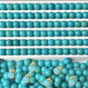 [NEW] Teal Glow Round Bodhi & Matching Charm Mix | Natural DIY Bracelet Kit