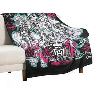 Monster High Posters  Soft Anime Throw Blanket All Seasons Lightweight Microfiber Blankets for Living Room Bedroom Unique Gifts