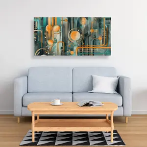 Conscious Sales C1RC2448M67WVU 24 x 48 in. Astrological Machinery - Orange Canvas Home Decor Art