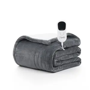 Homemate Electric Heated Blanket - Fast Heating Bed/Throw Blanket with 10 Heat Levels, 1-8H Auto Off, Over-Heat Protection (NTC Tech), Ultra Soft Flannel Sherpa, ETL Certified - Ideal for Couch, Bed & Winter Office Use