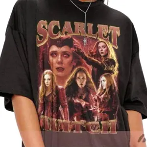 Scarlet Witch Vintage Wanda Maximoff, Wanda Vision, Homage & Elizabeth Olsen Shirt #om170 #tshirt Tshirt