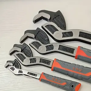 4PCS Locking Pliers Wrench Set – Adjustable 6”/8”/10”/12” Self-Locking Pipe Wrench Kit for Plumbing, Automotive & DIY Construction Tools