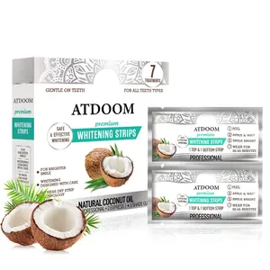 Coconut Teeth Whitening Strips - 7 Treatments, Non-Slip Dry Strip Technology, Teeth Whitening Strips, Non-Slip Enamel Safe Strips, Professional and Safe Teeth Whitening, Gentle Stain Removal, Suitable for Smoking/Coffee/Wine Stains